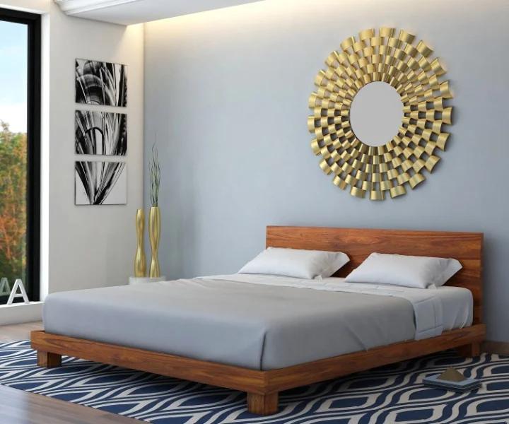 Amaris Low Floor Solid Wood Double Bed