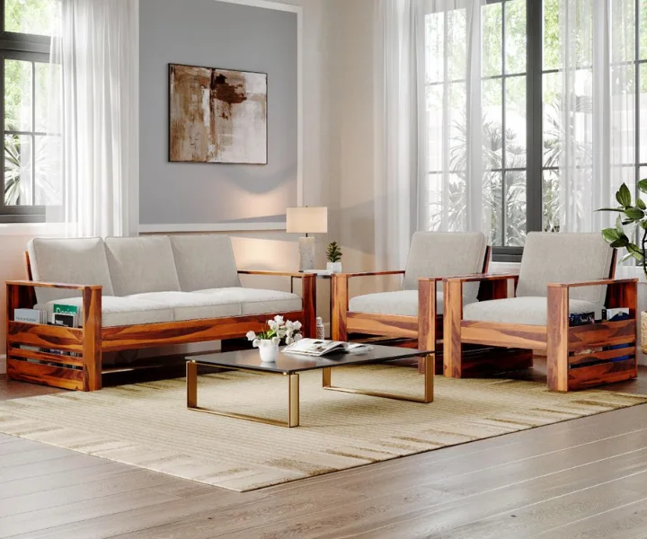 Bahamas Sheesham Wood Sofa Set