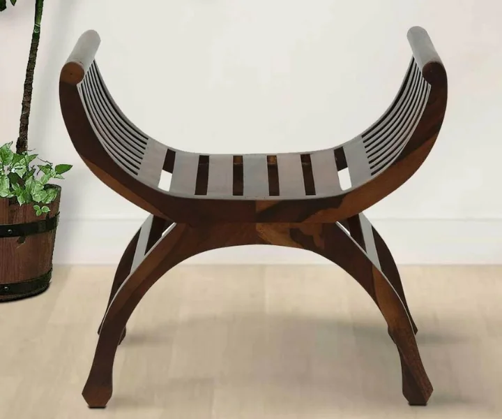 Bramley Sheesham Wood Seating Stool In Honey Finish