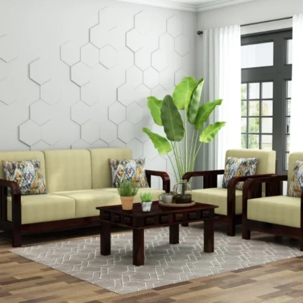 Bregg Wooden Sofa Set 3+1+1 Seater