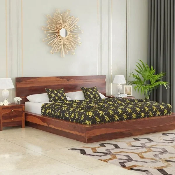 Fidora Sheesham Wood King/Queen Size Bed