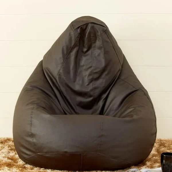 Flabby Faux Leather XXL Bean Bag with Beans Grey
