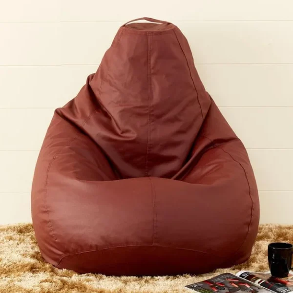 Flabby Faux Leather XXL Bean Bag with Beans Brown
