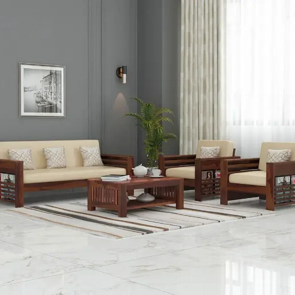 Jordan Solid Sheesham Wood Sofa Set
