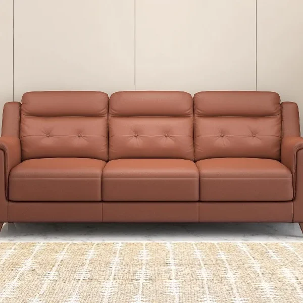 Leather 3 Seater Sofa in Tan Brown