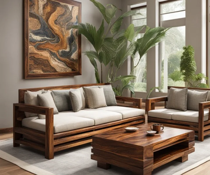 Vani Solid Wood Sheesham Sofa Set