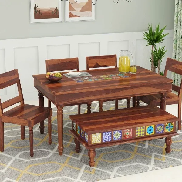 Alyssa 6 Seater Dining Set with Bench