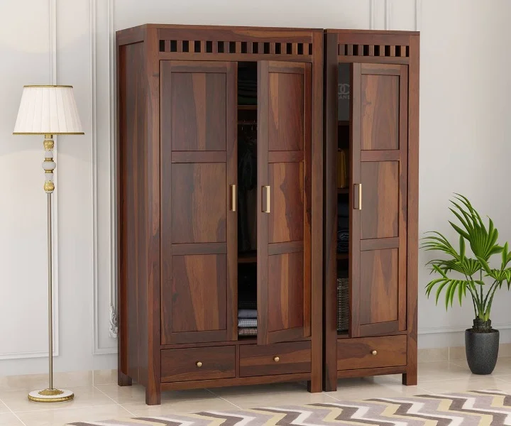 Melody 3 Door Solid Sheesham Wood Wardrobe (8)
