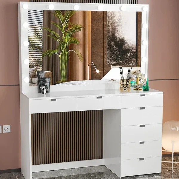 Smoked White Dressing Table