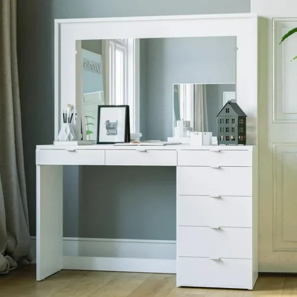 White Dressing Table Vanity with Mirror
