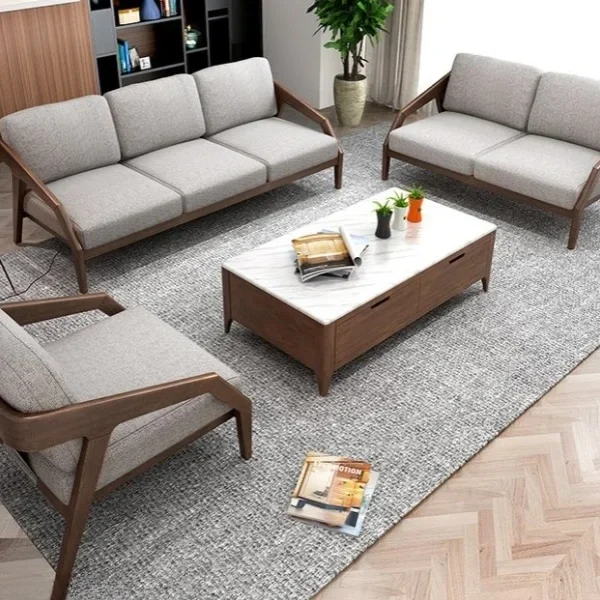 European Minimal Design Wooden Sofa Set