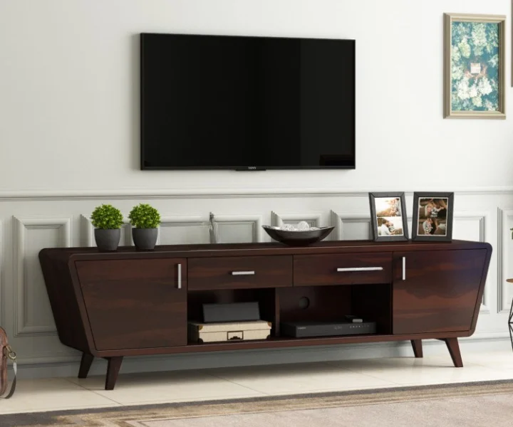 Melvina Sheesham Wood Tv Unit with Cupboards Drawers and Shelve Storage (5)